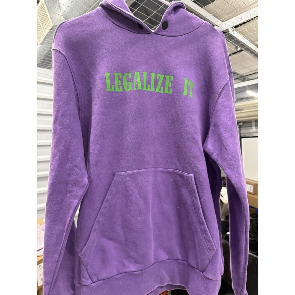 Palm Angels Legalize It Purple Yellow Graphic Hoodie PMBB003F18441061 Mens S/XS